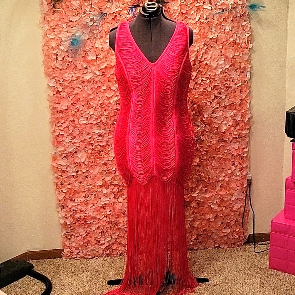 Hott Pink fringe dress